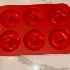 Red Silicone Donut Baking Mold